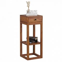 Beistelltisch - Sheesham massiv gebeizt - mit Schubkasten - 35 cm breit