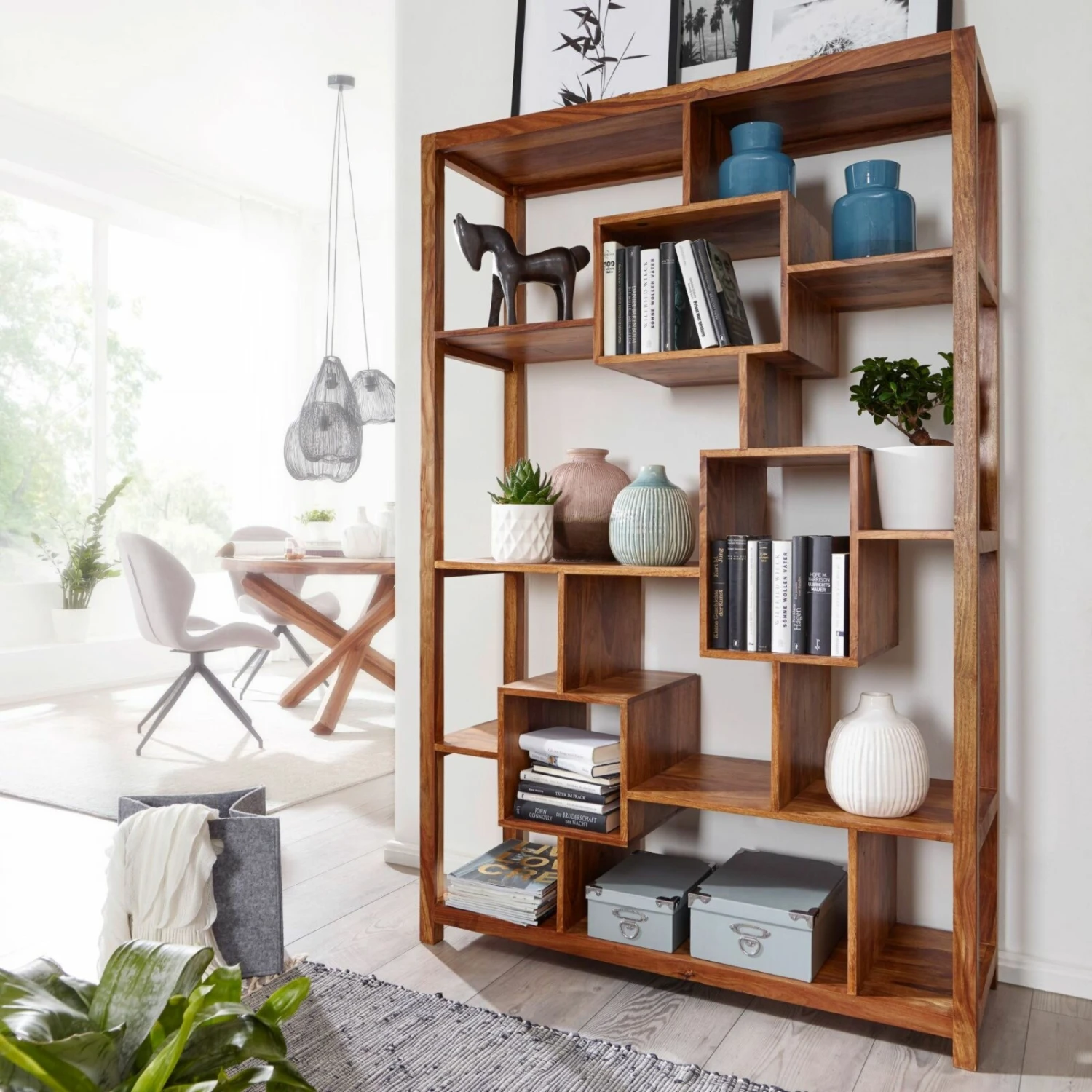 Beistelltisch S-Form - Sheesham massiv 1 Beistelltisch S-Form - Sheesham massiv