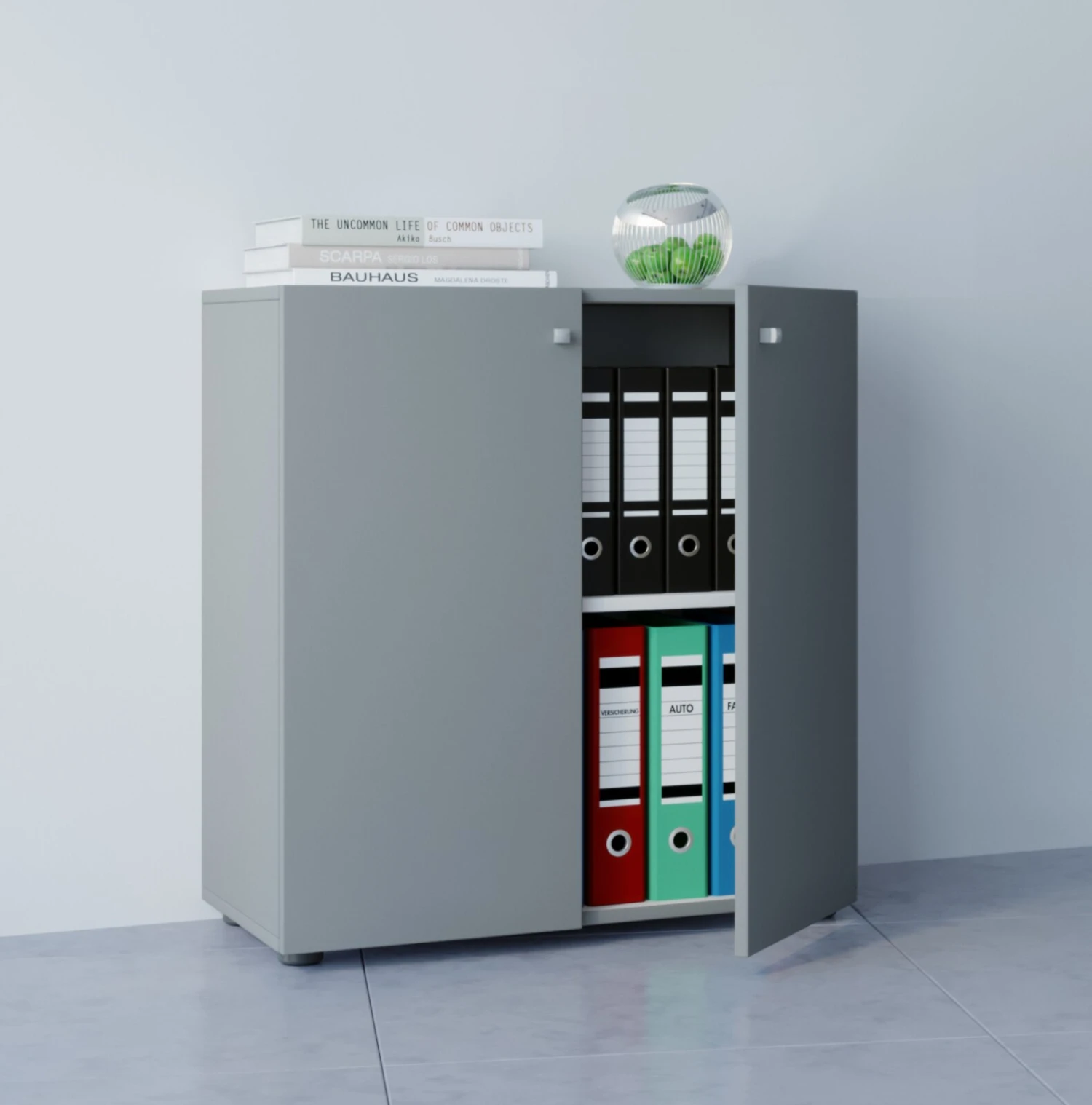 Aktenschrank VANDOL MINI - grau - Holz - 70 cm breit 2 Aktenschrank VANDOL MINI - grau - Holz - 70 cm breit – Bild 2