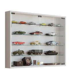 Hängevitrine MANDOSA L - weiß - mit 4 Glasböden