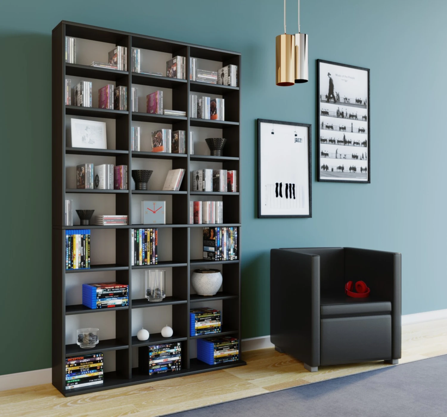 Regal MEGOSA MAXI - schwarz - 182 cm hoch 2 Regal MEGOSA MAXI - schwarz - 182 cm hoch – Bild 2