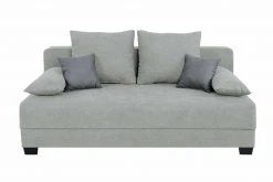 Boxspringsofa - silber - Dauerschläfer mit Staukasten
