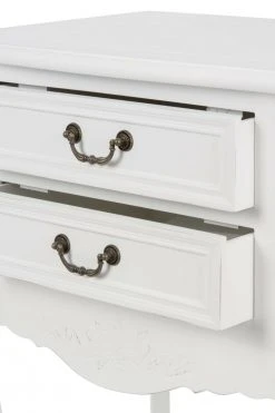 Beistelltisch - weiß - Holz - Rosengravur - 55 cm breit -Wohnzimmer Verkäufe 9002783400 04 1600Wx1600H