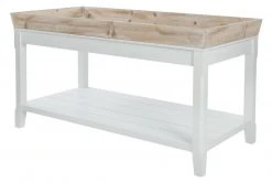 Beistelltisch - weiß - abnehmbares Tablett - 100 cm breit