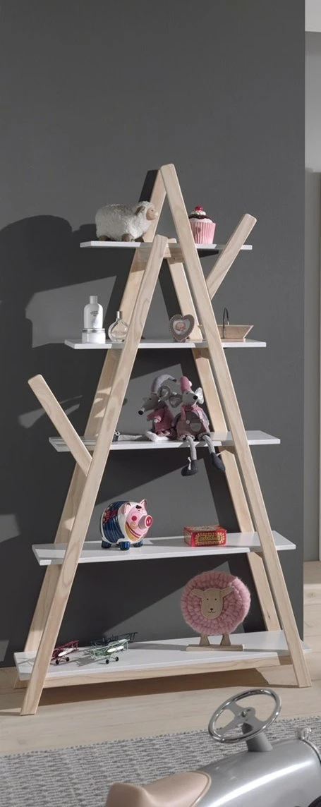 Standregal KIDDY - weiß - Kiefer massiv - 5 Böden 3 Standregal KIDDY - weiß - Kiefer massiv - 5 Böden – Bild 3