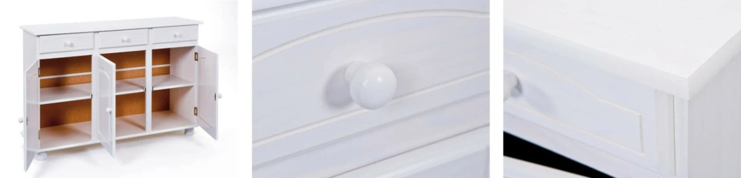 Sideboard LIVIO - weiß - Kiefer massiv 4 Sideboard LIVIO - weiß - Kiefer massiv – Bild 4