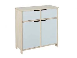 Kommode - weiß-Milkyskin - teilmassiv - 80 cm