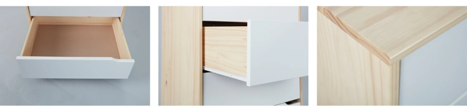 Kommode - weiß-Milkyskin - teilmassiv- 103 cm hoch 4 Kommode - weiß-Milkyskin - teilmassiv- 103 cm hoch – Bild 4