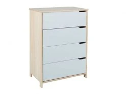 Kommode - weiß-Milkyskin - teilmassiv- 103 cm hoch