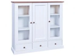 Vitrine WESTERLAND 14.2. - weiß - Massivholz - 131 cm breit