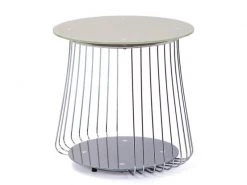 Couchtisch RIVOLI - grau-cappucino - Glas - 50 cm