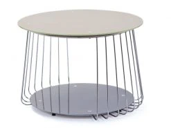 Couchtisch RIVA - grau-cappucino - Glas - 70 cm