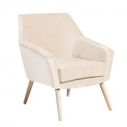 Max Winzer Cocktailsessel ALEGRO - creme-natur - Samtvelours