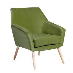 Max Winzer Cocktailsessel ALEGRO - olive-natur - Samtvelours