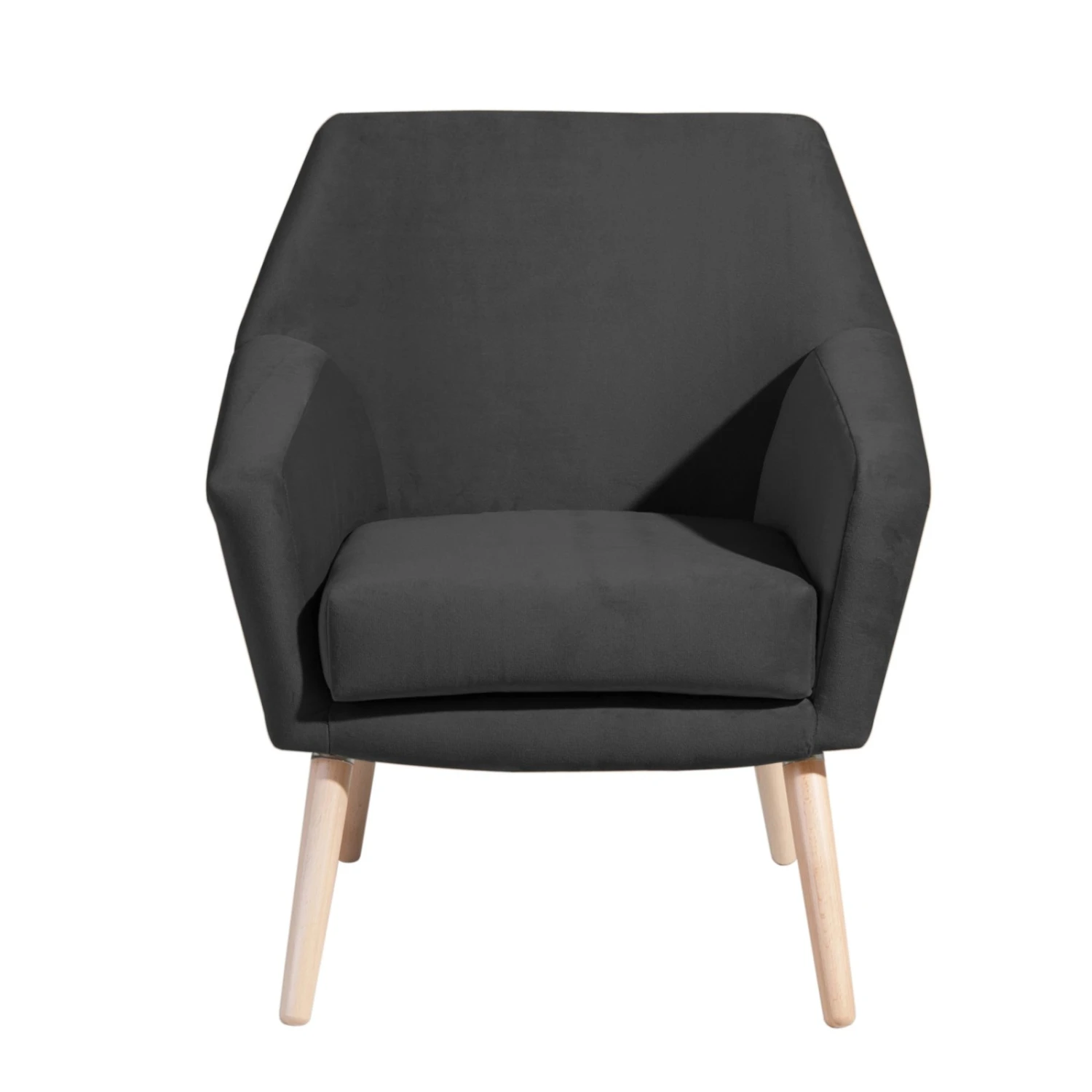 Max Winzer Cocktailsessel ALEGRO - anthrazit-natur - Samtvelours 2 Max Winzer Cocktailsessel ALEGRO - anthrazit-natur - Samtvelours – Bild 2