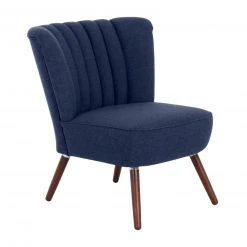 Max Winzer Cocktailsessel - dunkelblau - Leinenoptik - Pfeifennähte