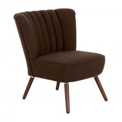 Max Winzer Cocktailsessel - schoko - Leinenoptik - Pfeifennähte