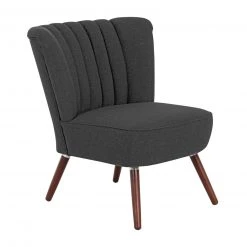 Max Winzer Cocktailsessel - schwarz - Leinenoptik - Pfeifennähte