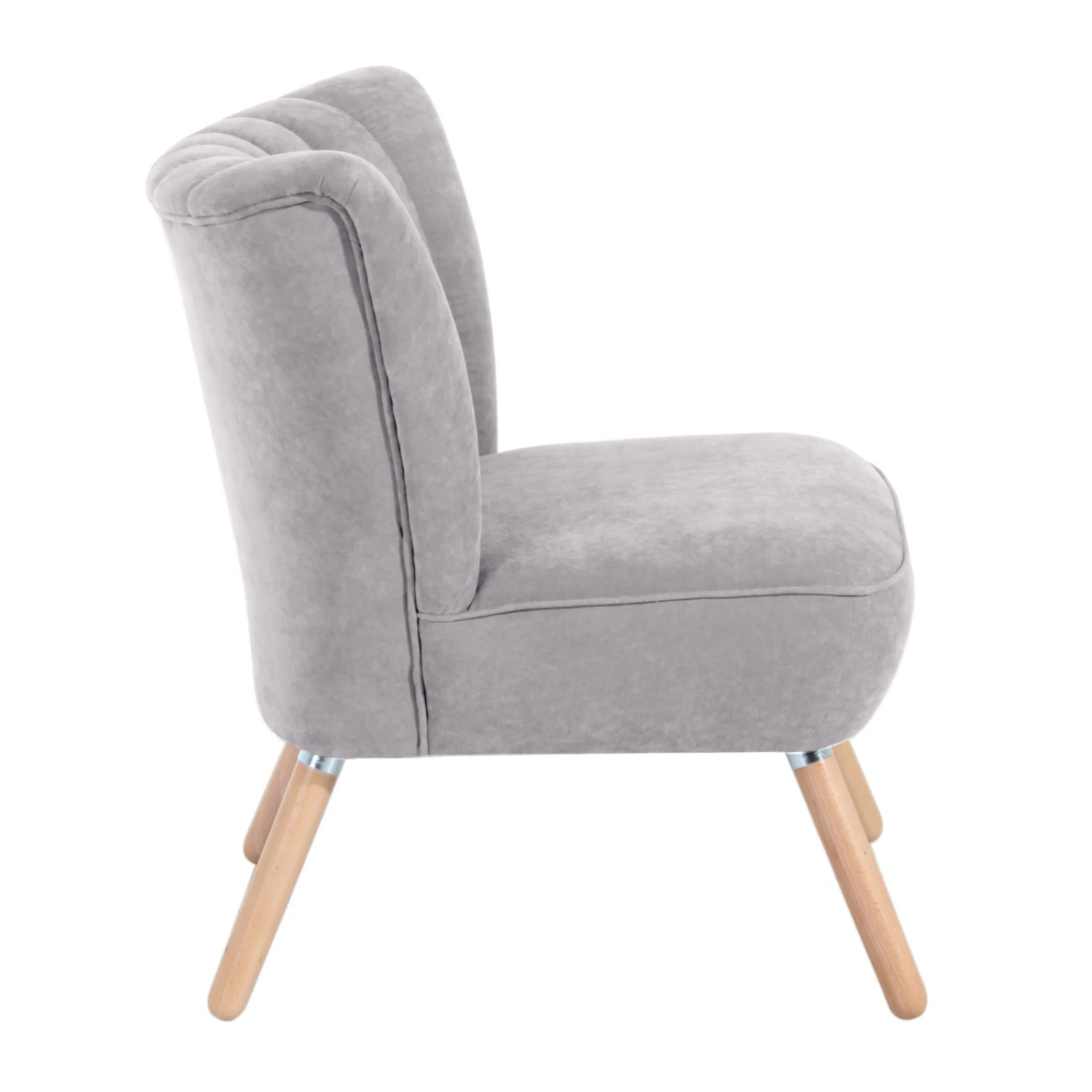 Max Winzer Cocktailsessel - silber - Veloursstoff - Pfeifennähte 2 Max Winzer Cocktailsessel - silber - Veloursstoff - Pfeifennähte – Bild 2