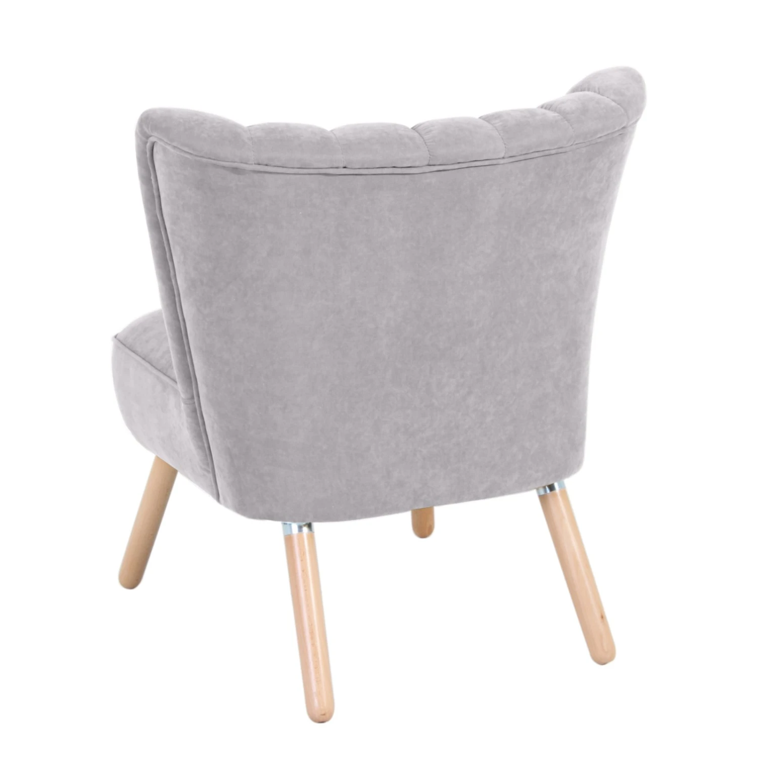 Max Winzer Cocktailsessel - silber - Veloursstoff - Pfeifennähte 3 Max Winzer Cocktailsessel - silber - Veloursstoff - Pfeifennähte – Bild 3