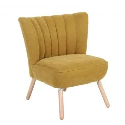 Max Winzer Cocktailsessel - mais - Veloursstoff - Pfeifennähte