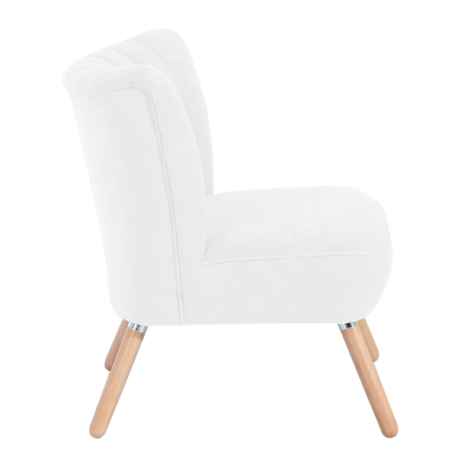 Max Winzer Cocktailsessel - creme - Veloursstoff - Pfeifennähte 2 Max Winzer Cocktailsessel - creme - Veloursstoff - Pfeifennähte – Bild 2