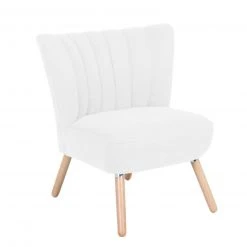 Max Winzer Cocktailsessel - creme - Veloursstoff - Pfeifennähte