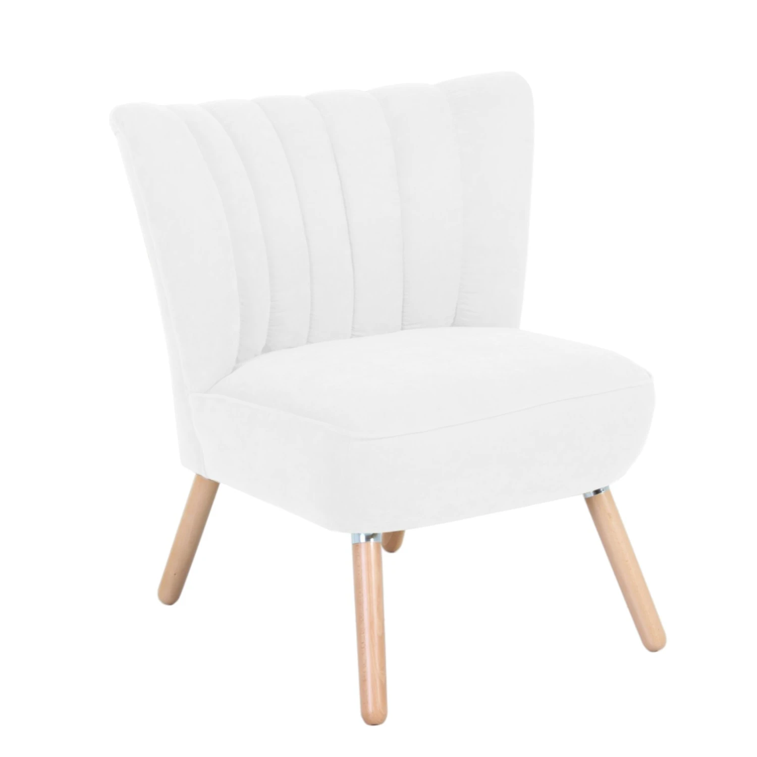 Max Winzer Cocktailsessel - creme - Veloursstoff - Pfeifennähte 1 Max Winzer Cocktailsessel - creme - Veloursstoff - Pfeifennähte