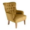 Max Winzer Ohrensessel - mais - Samtvelours - Massivholz
