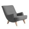 Max Winzer Sessel - anthrazit - Leinenoptik - Buche massiv Füße