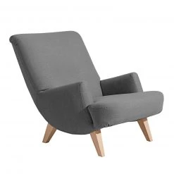 Max Winzer Sessel - anthrazit - Leinenoptik - Buche massiv Füße