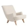 Max Winzer Sessel - creme - Leinenoptik - Buche massiv Füße