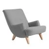 Max Winzer Sessel - grau - Leinenoptik - Buche massiv Füße
