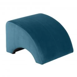 Max Winzer Anstell-Hocker - petrol - Samtvelours - Massivholz Füße