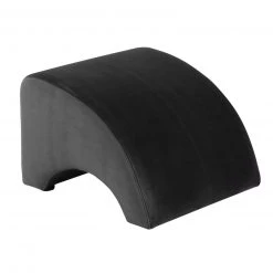 Max Winzer Anstell-Hocker - schwarz - Samtvelours - Massivholz Füße