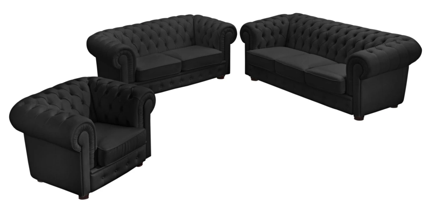 Max Winzer Sofa - 3-Sitzer - schwarz - Kunstleder 2 Max Winzer Sofa - 3-Sitzer - schwarz - Kunstleder – Bild 2