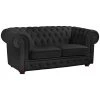 Max Winzer Sofa - 2-Sitzer - schwarz - Kunstleder