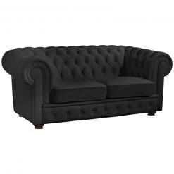 Max Winzer Sofa - 2-Sitzer - schwarz - Kunstleder