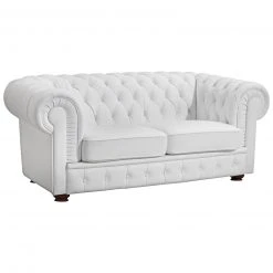 Max Winzer Sofa - 2-Sitzer - weiß - Kunstleder