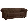 Max Winzer Ledersofa - 3-Sitzer - braun - Massivholz