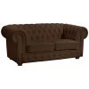 Max Winzer Ledersofa - 2-Sitzer - braun - Massivholz