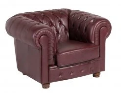 Max Winzer Sessel - rot - Wischleder - Massivholz