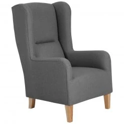 Max Winzer Ohrensessel - anthrazit - Leinenoptik - mit Keder