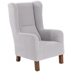 Max Winzer Ohrensessel - silber - Veloursstoff - mit Keder