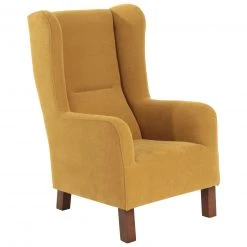 Max Winzer Ohrensessel - mais - Veloursstoff - mit Keder