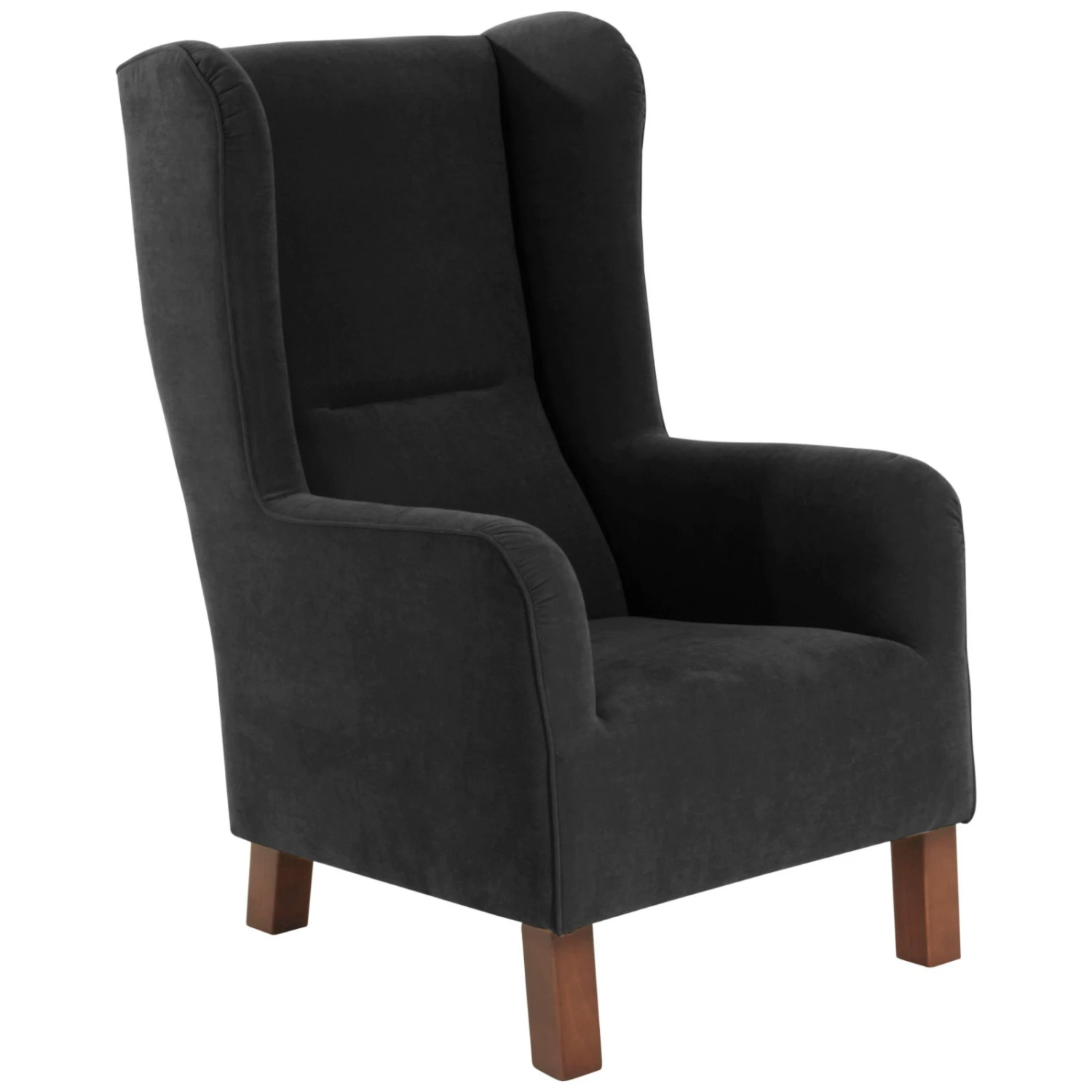 Max Winzer Ohrensessel - schwarz - Veloursstoff - mit Keder 1 Max Winzer Ohrensessel - schwarz - Veloursstoff - mit Keder