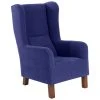 Max Winzer Ohrensessel - blau - Veloursstoff - mit Keder