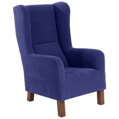 Max Winzer Ohrensessel - blau - Veloursstoff - mit Keder