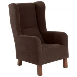 Max Winzer Ohrensessel - braun - Veloursstoff - mit Keder