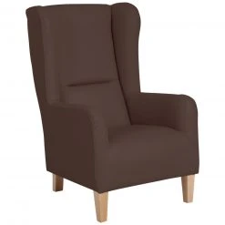 Max Winzer Ohrensessel - braun - Kunstleder - mit Keder